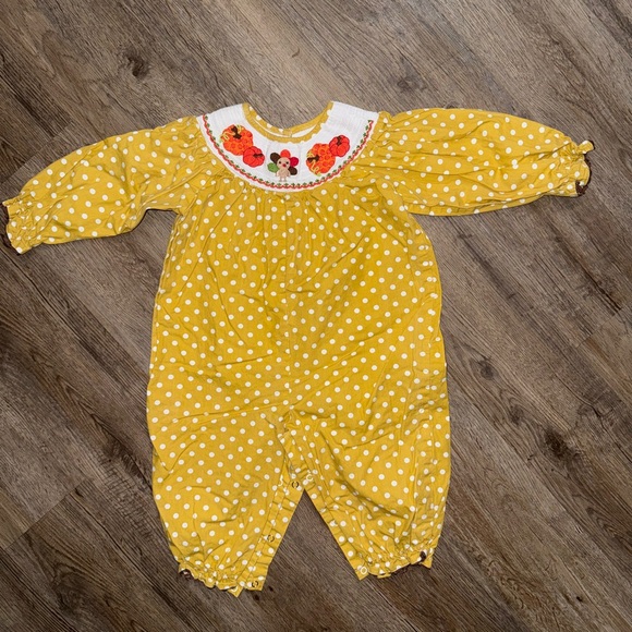 Lil Cactus • Thanksgiving Ruffle Romper - Picture 1 of 7